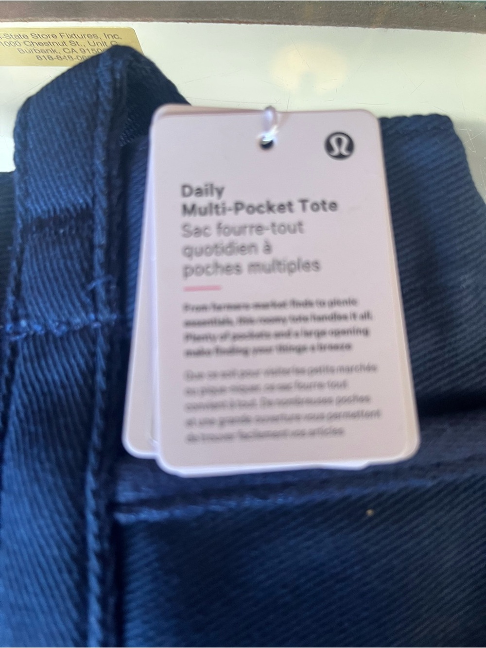 lululemon athletica Women’s canvas multi-pocket tote Shoulder Bag — navy Blue - Picture 3 of 5